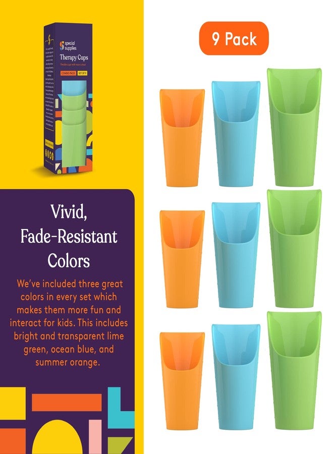 Special Supplies Combo Pack of 9 Flexible Drinking Cups with Nose Mold Cutout, 9 Pc. Set for Physical Therapy, Recovery, and Rehabilitation, BPA-Free Drink Tumblers, Kids and Adults - Image 4